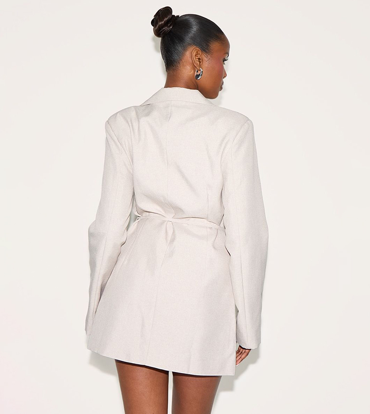 Tie Belt Mini Blazer Dress
