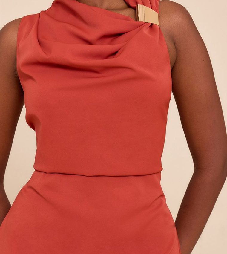 Trim Sleeveless Shift Mini Dress