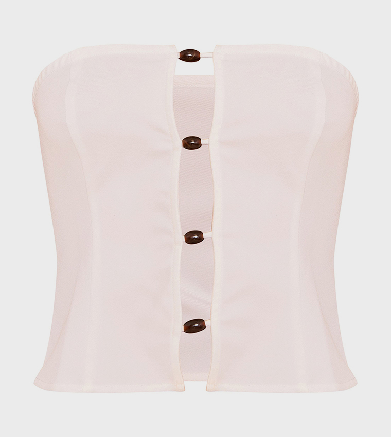 Beaded Strapless Crop Top