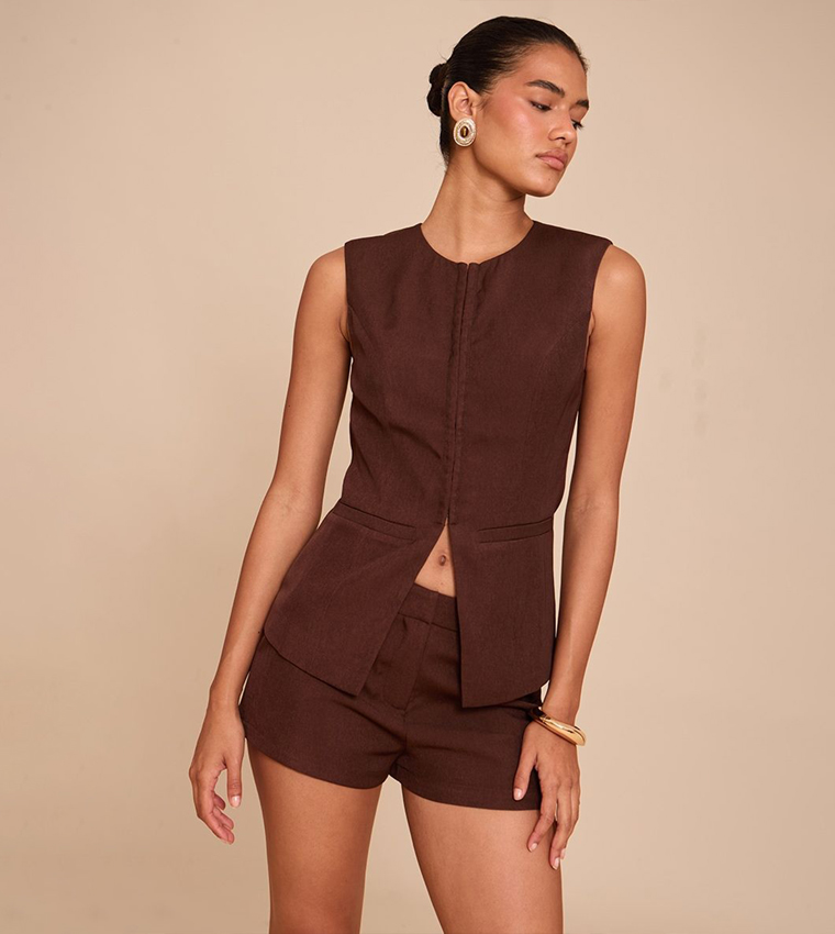 Hook and Eye Detail Waistcoat