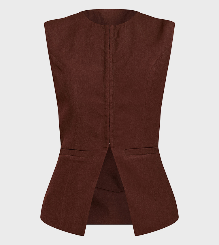 Hook and Eye Detail Waistcoat