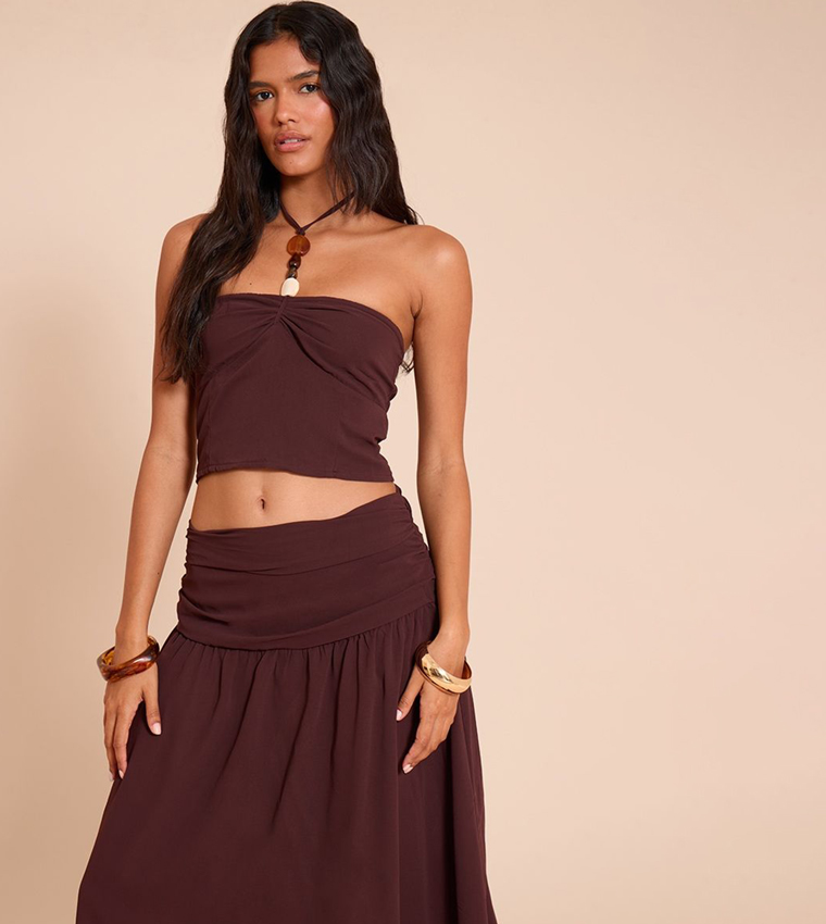Resin Detail Halterneck Crop Top