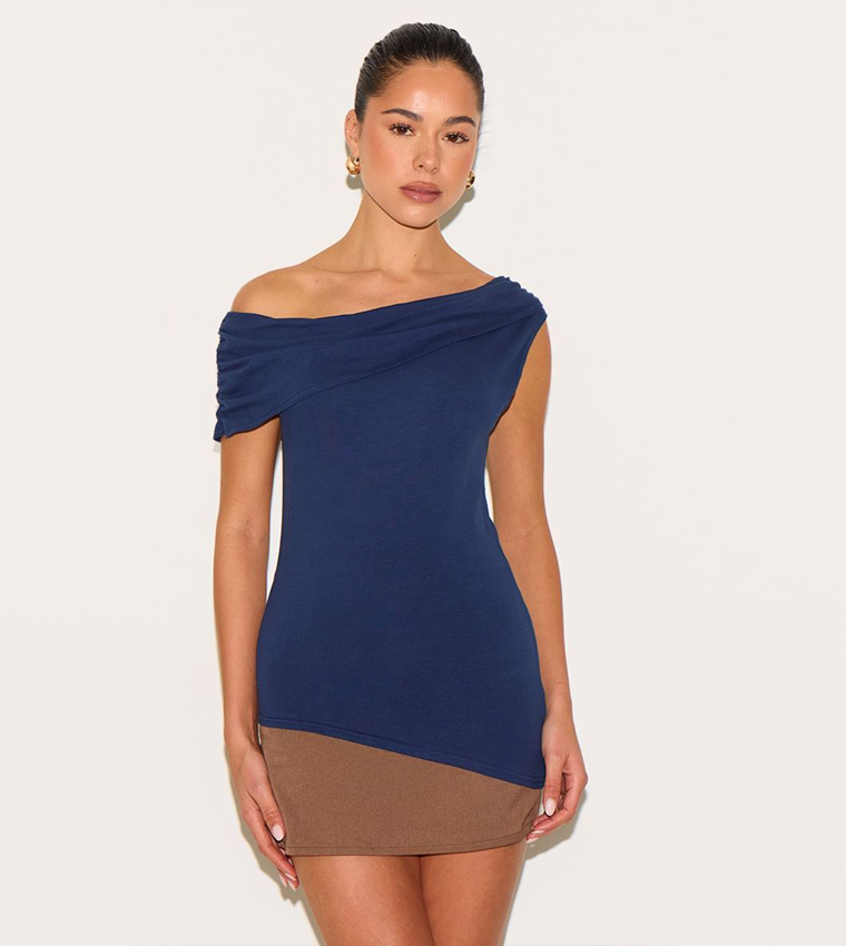 Fold Over Asymmetric Hem Top