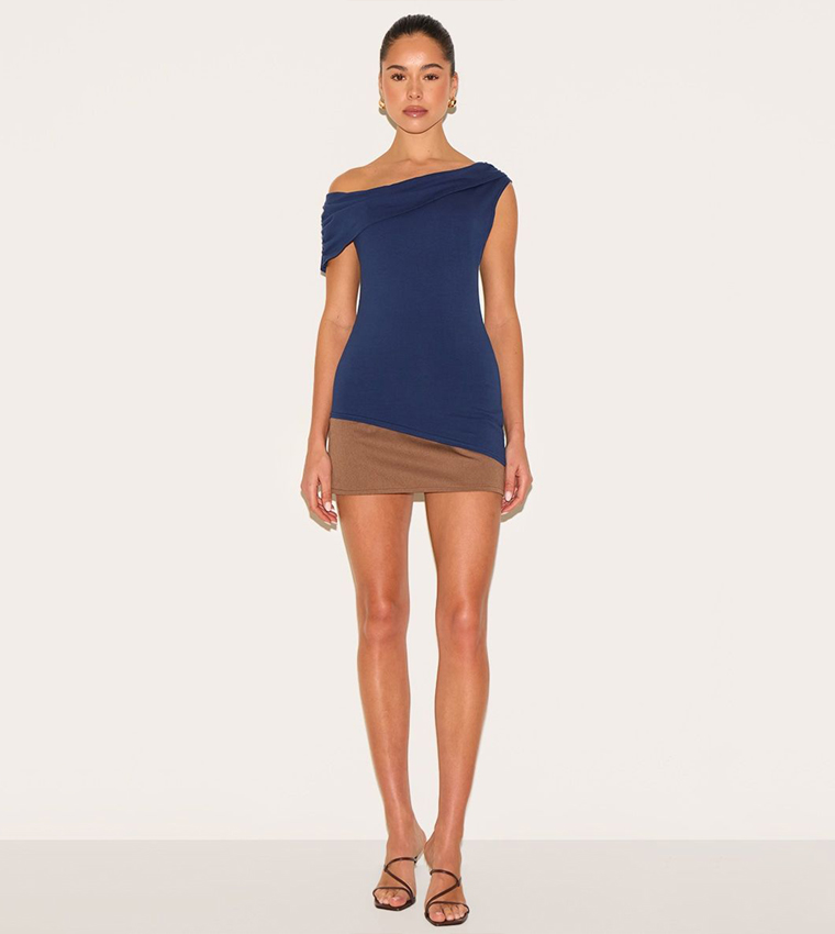 Fold Over Asymmetric Hem Top
