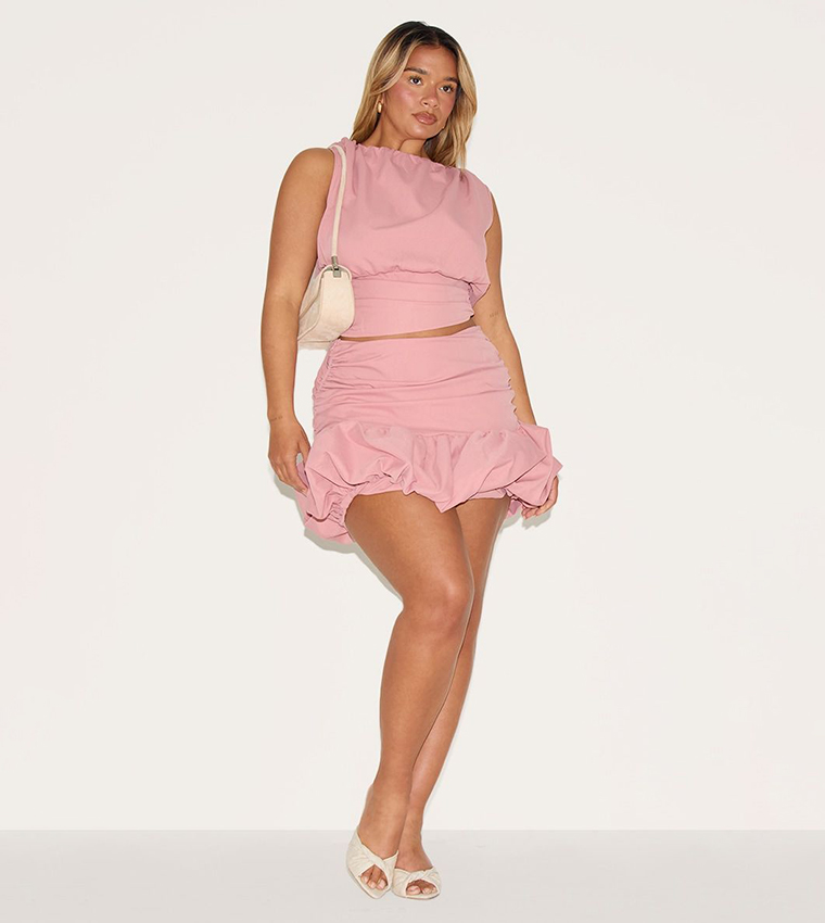 Prettylittlething Ksa Mini Skirt Ruched Buy PrettyLittleThing