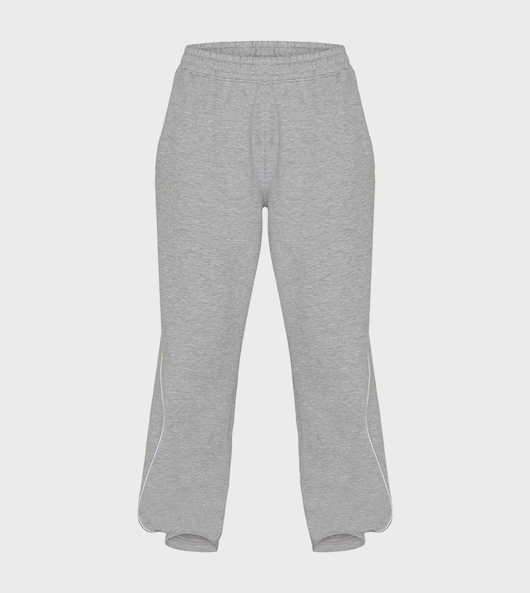 Contrast Seam Wide Leg Sweatpants