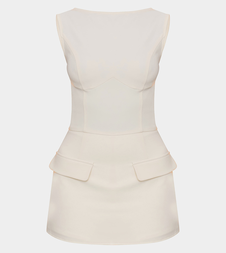 Woven Pocket Detail Sleeveless Skort Playsuit