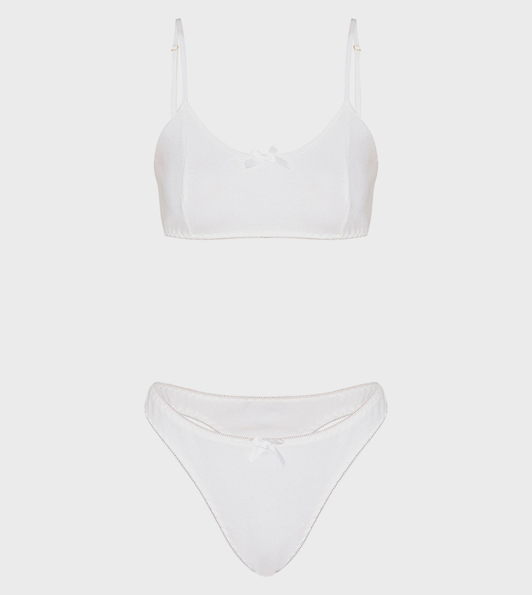 طقم لانجري براليت مرن مع سروال ثونغ  