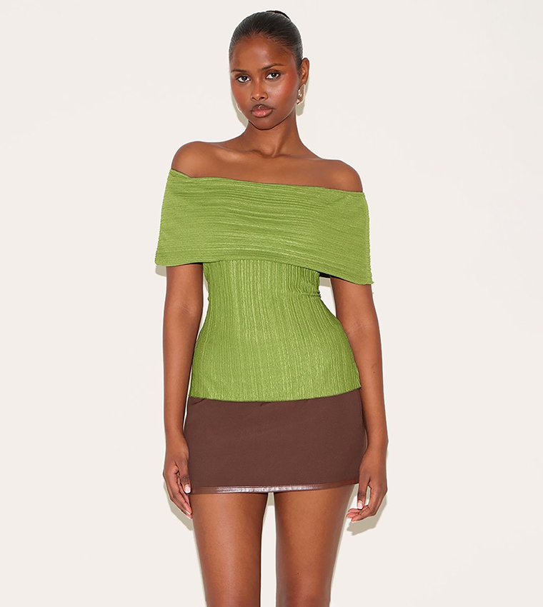 Ribbed Style Fold Over Top