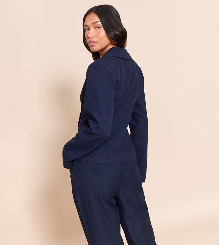 Double Breasted Pointed Hem Blazer