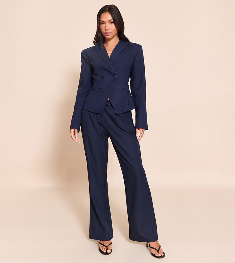 Double Breasted Pointed Hem Blazer