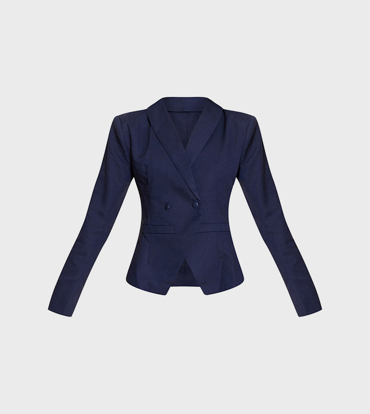 Double Breasted Pointed Hem Blazer