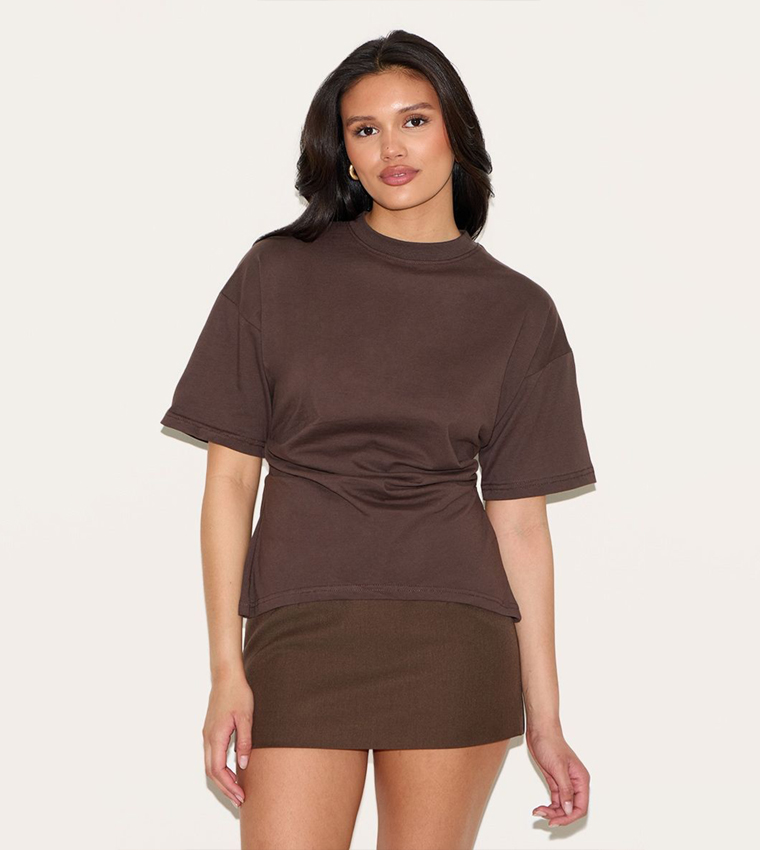 Ruched Side Detail Short Sleeves T-Shirt
