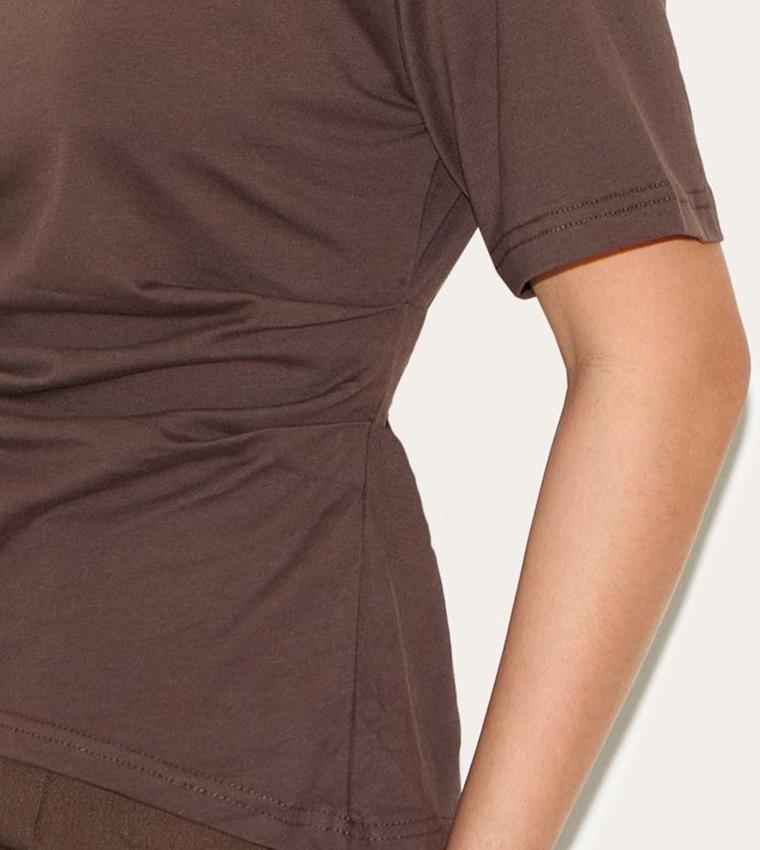 Ruched Side Detail Short Sleeves T-Shirt