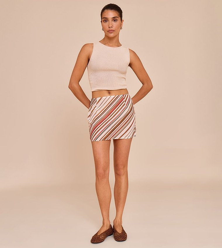 Prettylittlething Ksa Mini Skirt Ruched Black Slinky Double Ruched