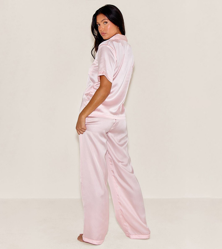 Satin Short Sleeves Pyjama Set