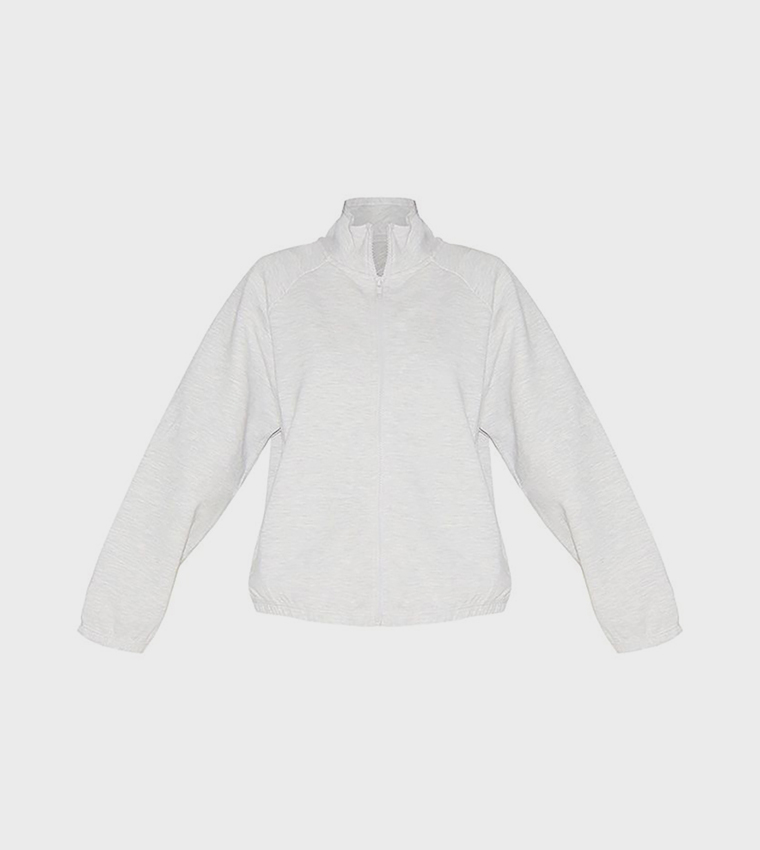 Petite Oversized Interlock Zip-Through Jacket