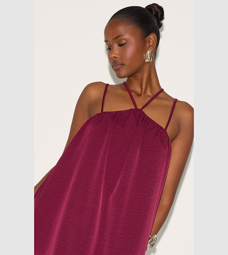 Puff Ball Strappy Mini Dress