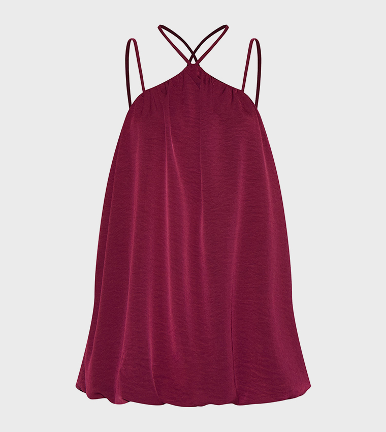 Puff Ball Strappy Mini Dress