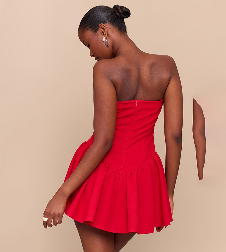 Woven Bandeau Dropped Waist Playsuit