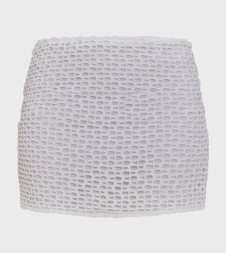 Crochet Look Mini Skirt