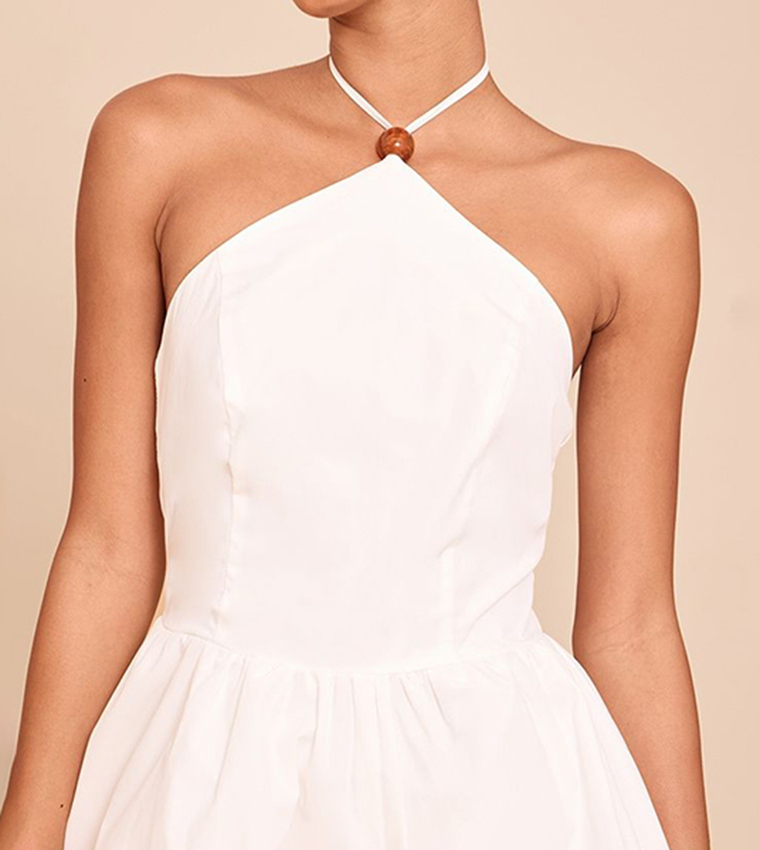 Halterneck Puffball Playsuit