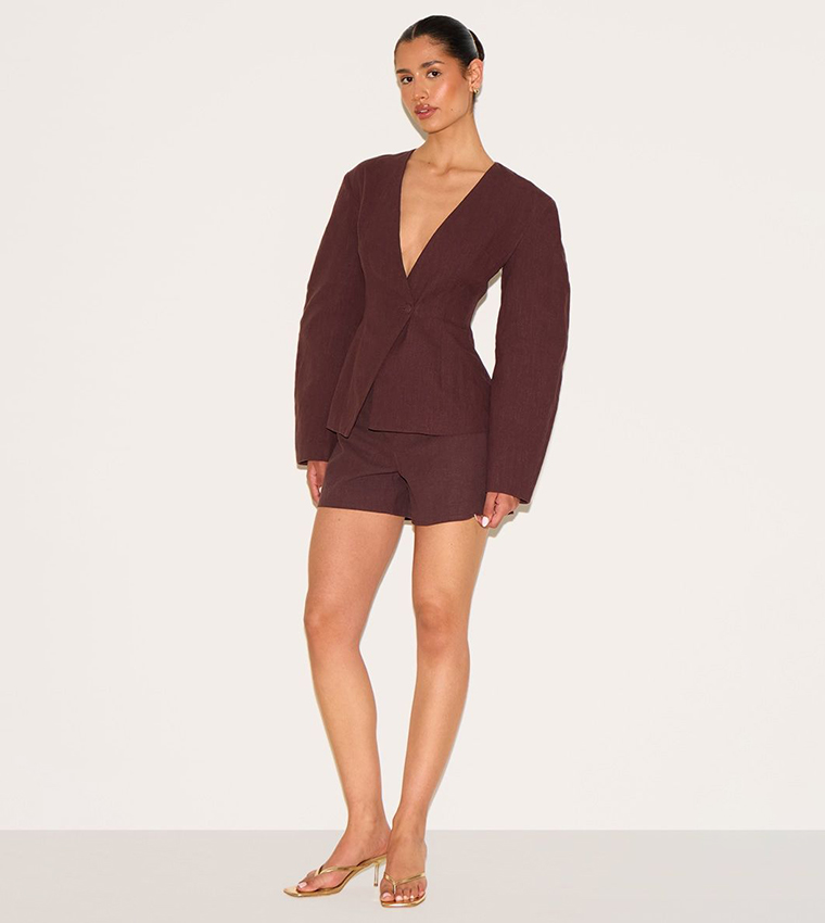 Tall Premium Linen Look Tailored Shorts