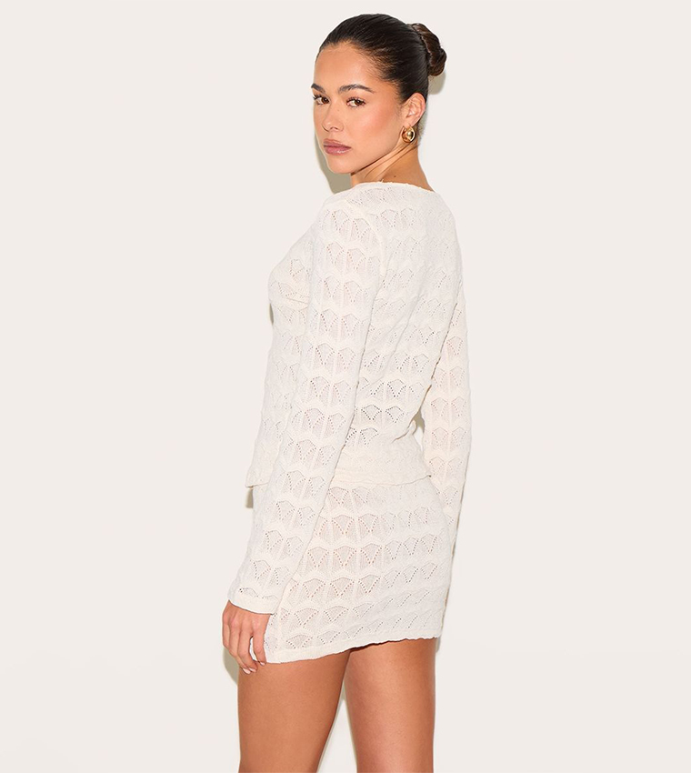 Textured Button Up Long Sleeves Cardigan