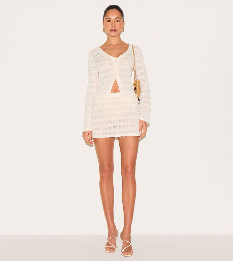 Textured Button Up Long Sleeves Cardigan