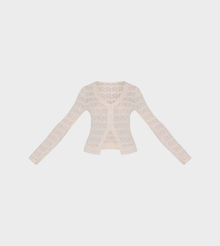 Textured Button Up Long Sleeves Cardigan