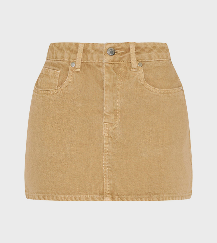 Washed Denim Mini Skirt