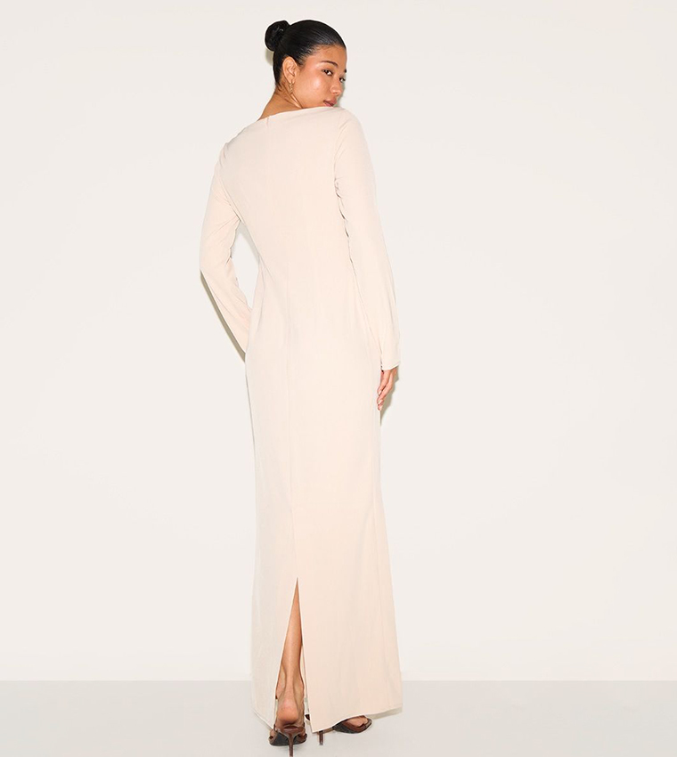 Tailored Boat Neck Maxi Dress