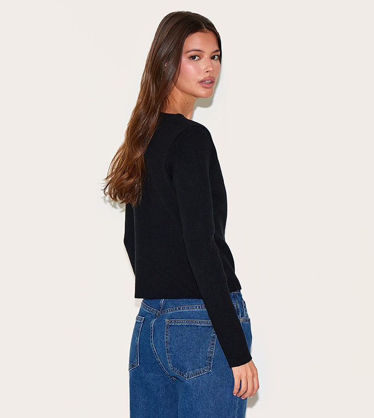 Asymmetric Compact Knitted Cardigan