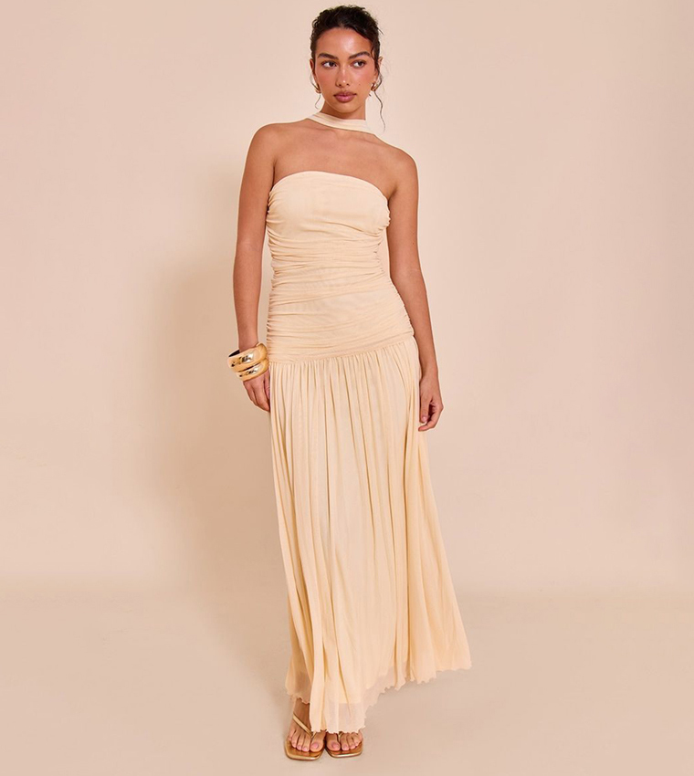 drop waist dress 1920s style Nataly Ruched Maxi Dress main image 0