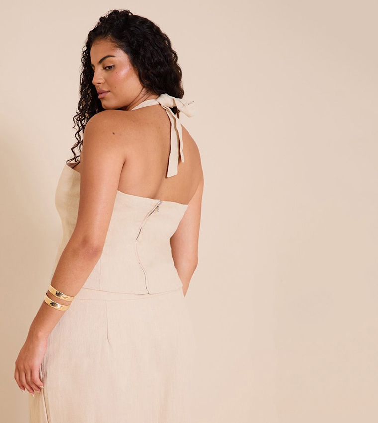 Curve Premium Linen Halterneck Top