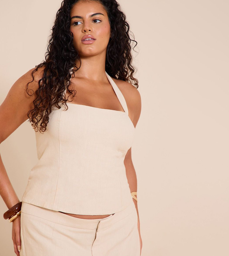 Curve Premium Linen Halterneck Top