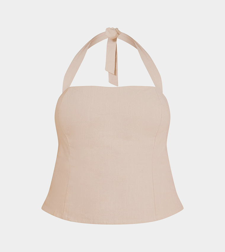 Curve Premium Linen Halterneck Top