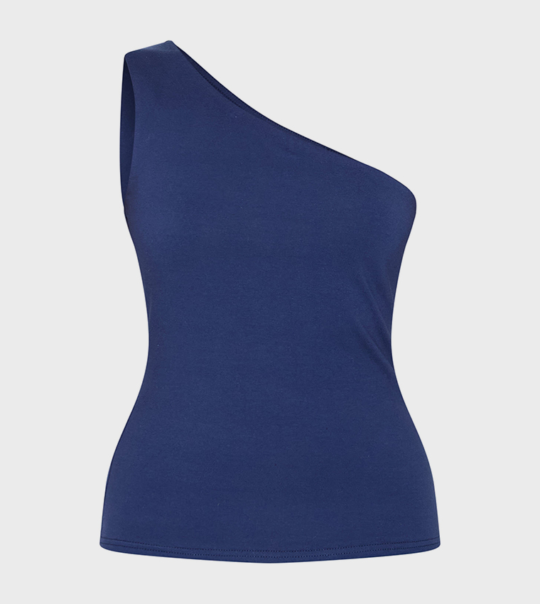 Solid One Shoulder Top
