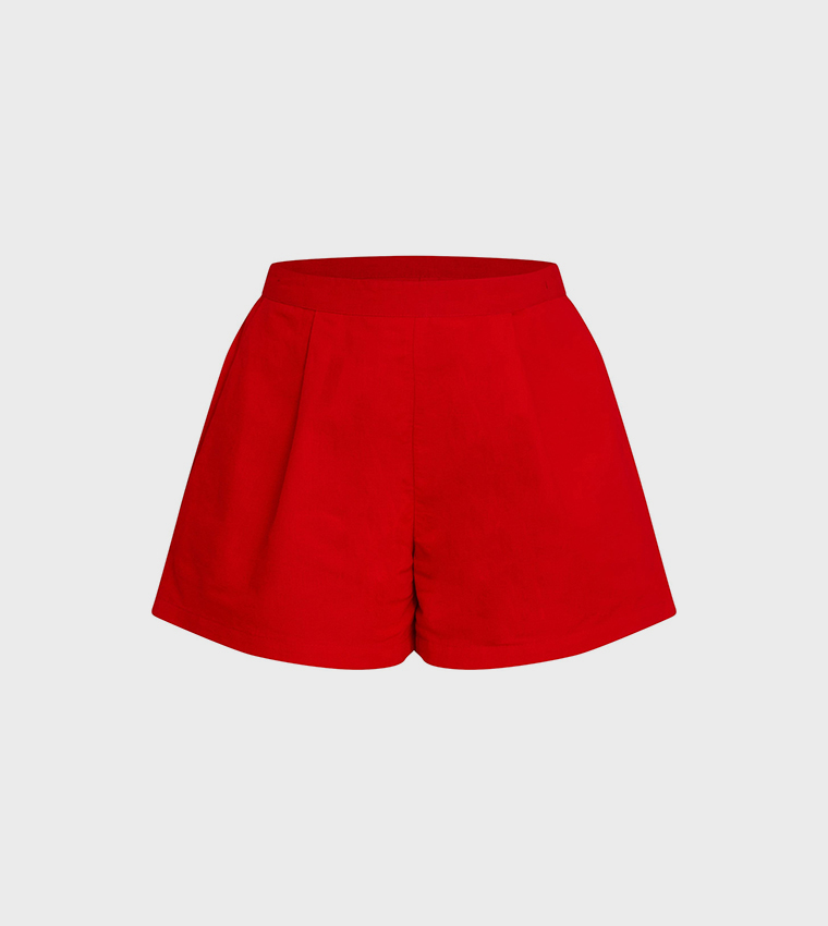 Solid Oversized Detail Floaty Shorts