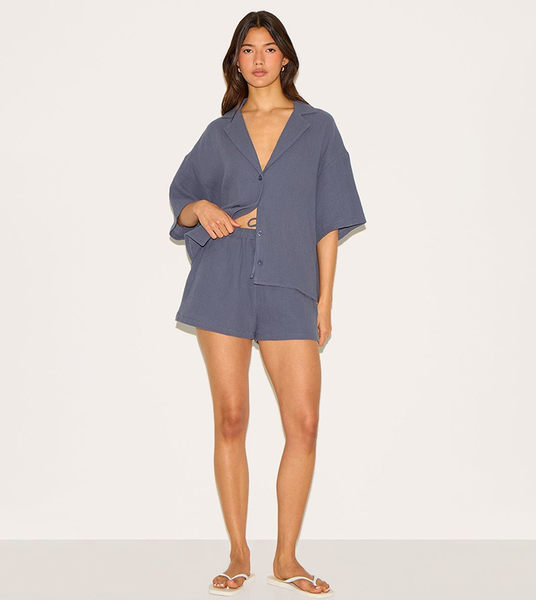 Woven Floaty Drawstring Waist Shorts