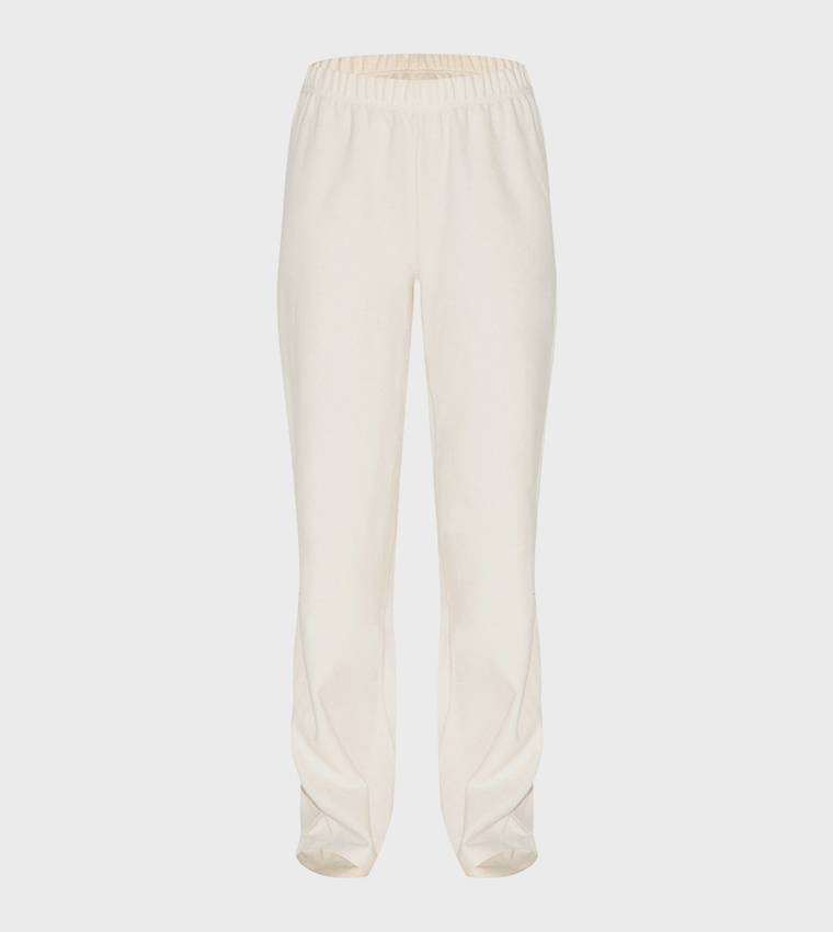 Ribbed Slouchy Wide Leg Trousers
