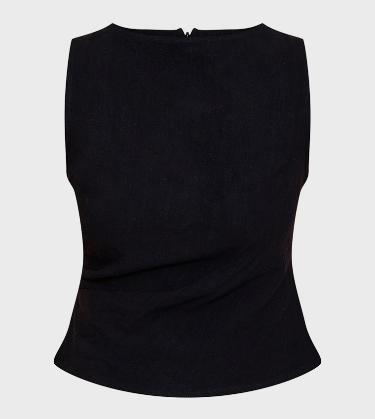 Solid Sleeveless Crop Top