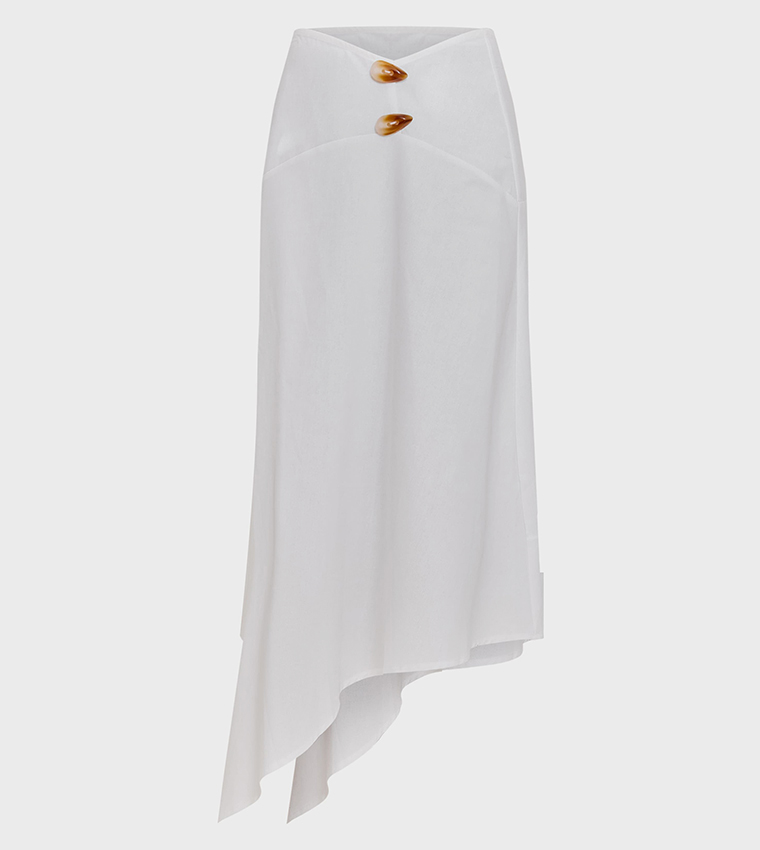 Asymmetric Hem Maxi Skirt