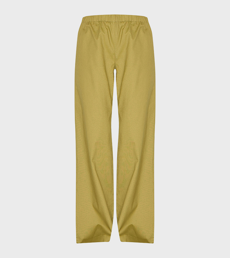 Drawstring Waist Wide Leg Trousers