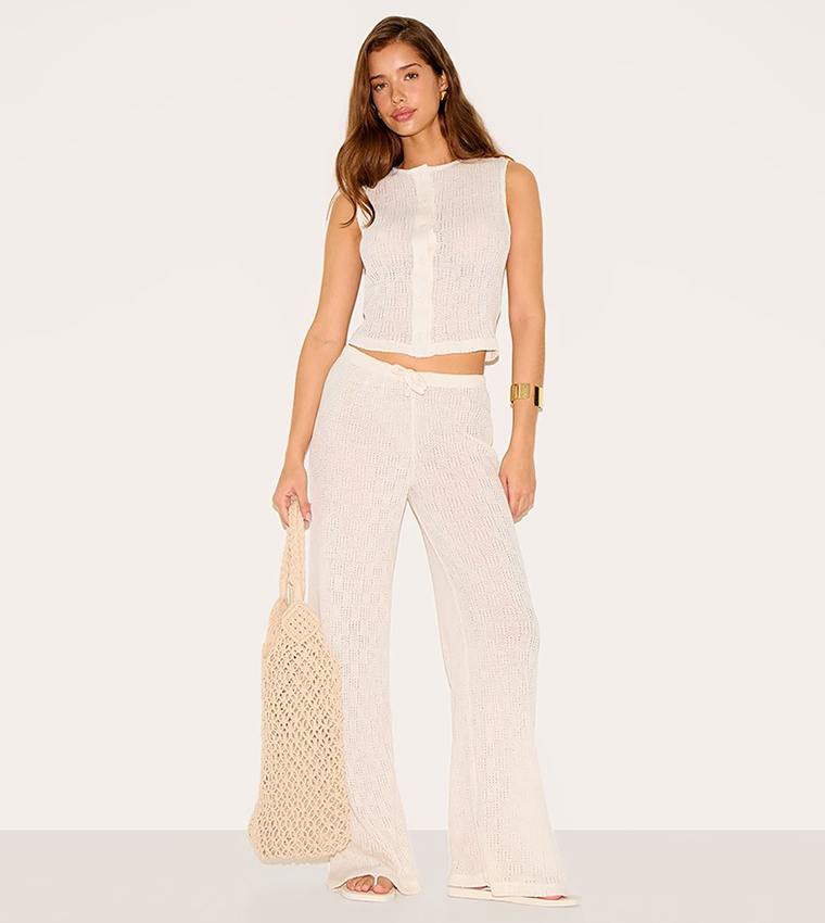 Textured Button Up Crop Top
