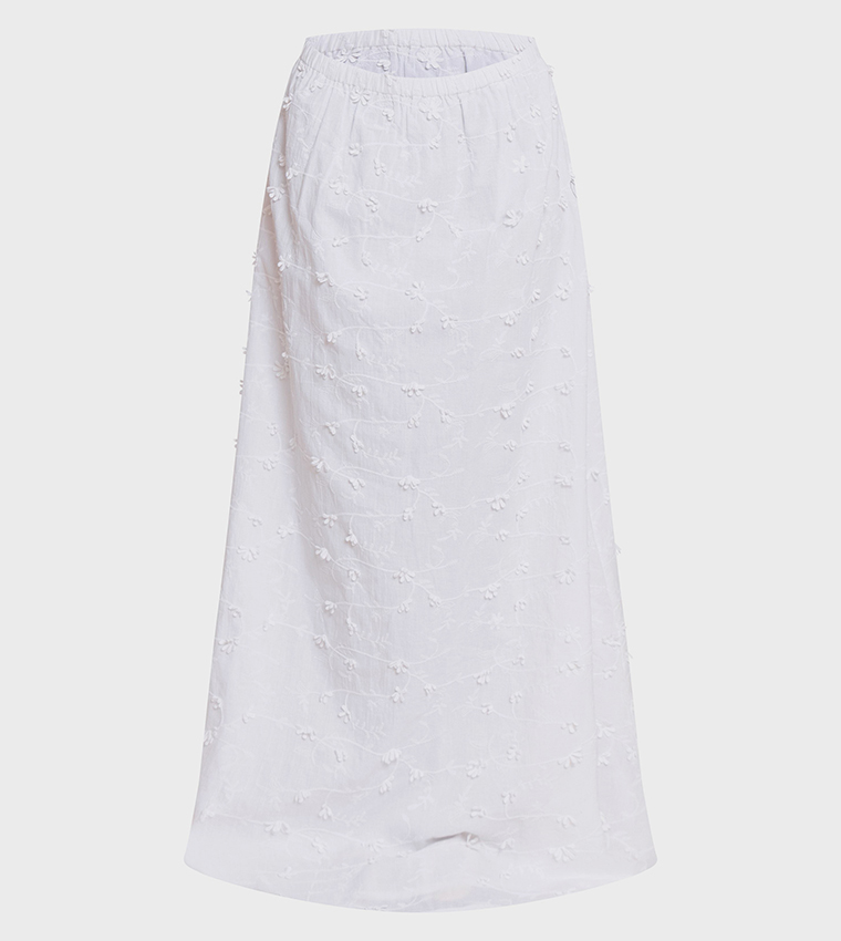 Petite Appliqued Low Rise Maxi Skirt