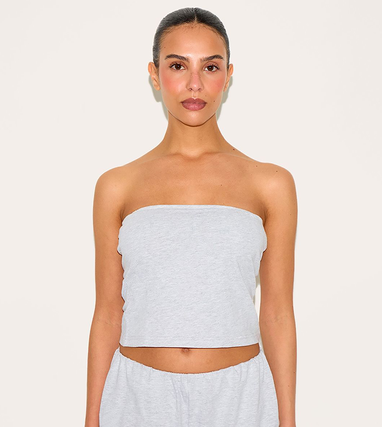 Petite Elasticated Longline Bandeau Top