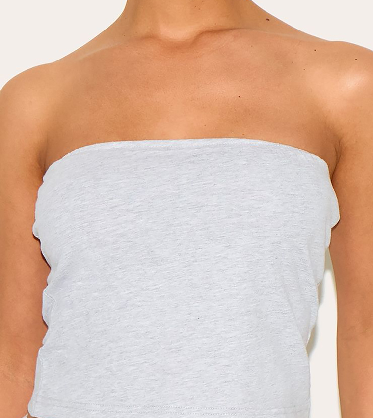 Petite Elasticated Longline Bandeau Top