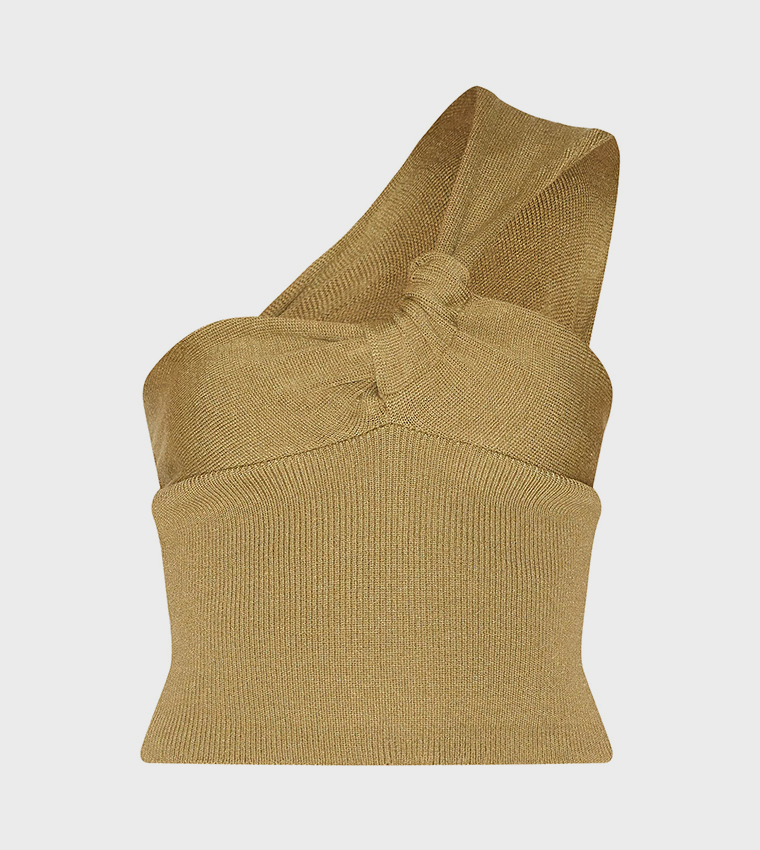 Petite One Shoulder Bow Crop Top