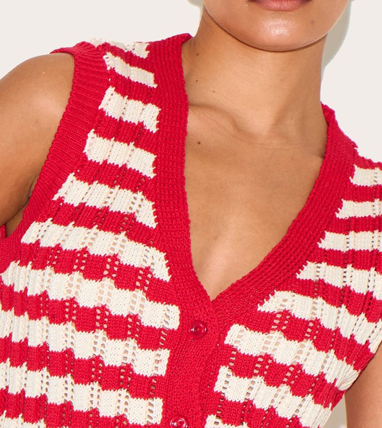 Petite Striped Sleeveless Crop Top
